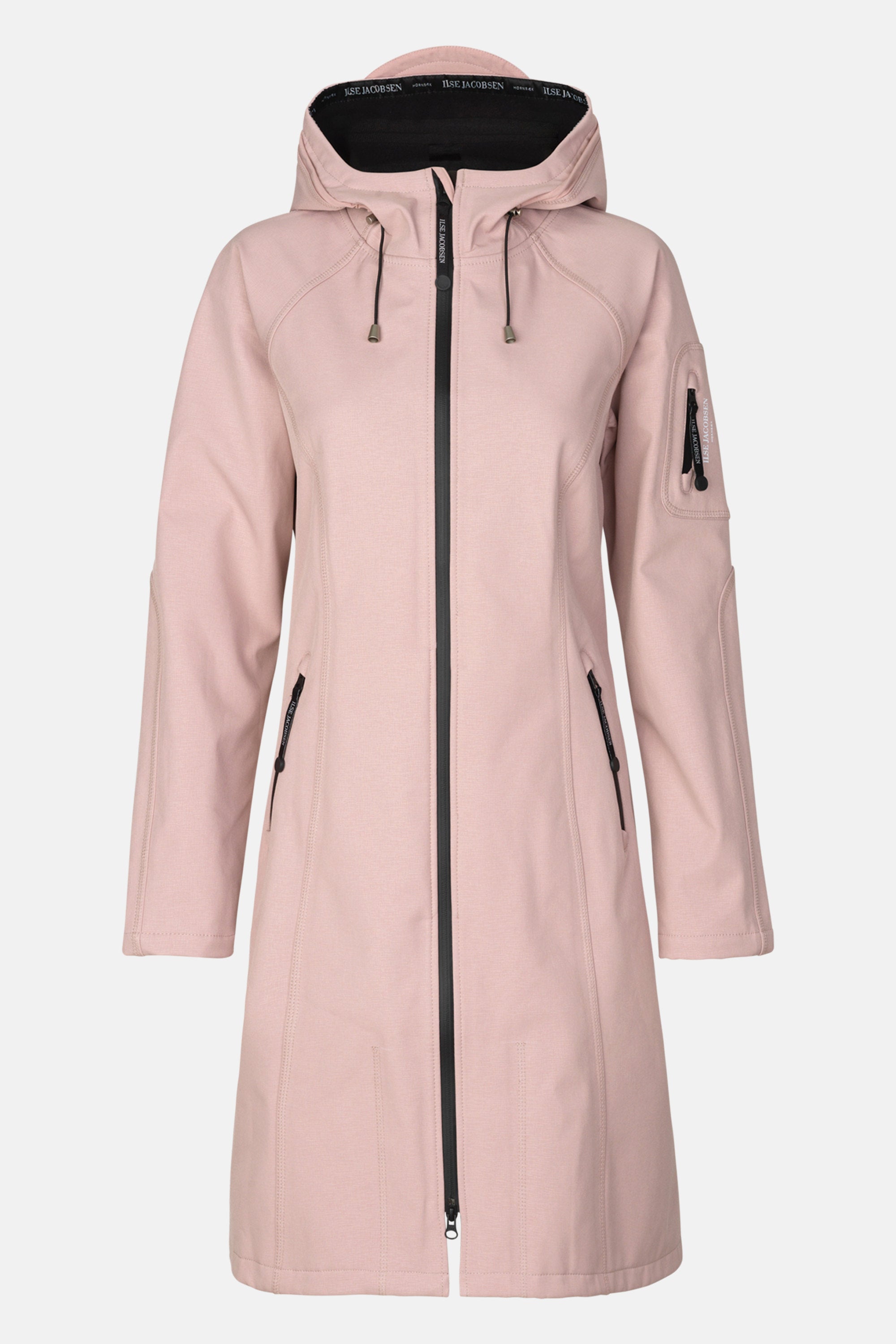 Long Softshell Raincoat - Adobe Rose